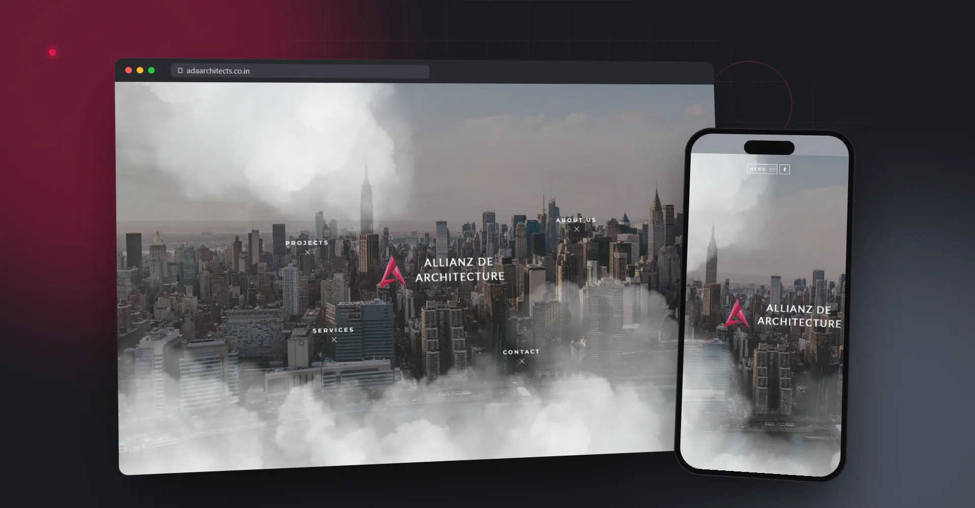 Allianz De Architecture website shown on desktop and mobile