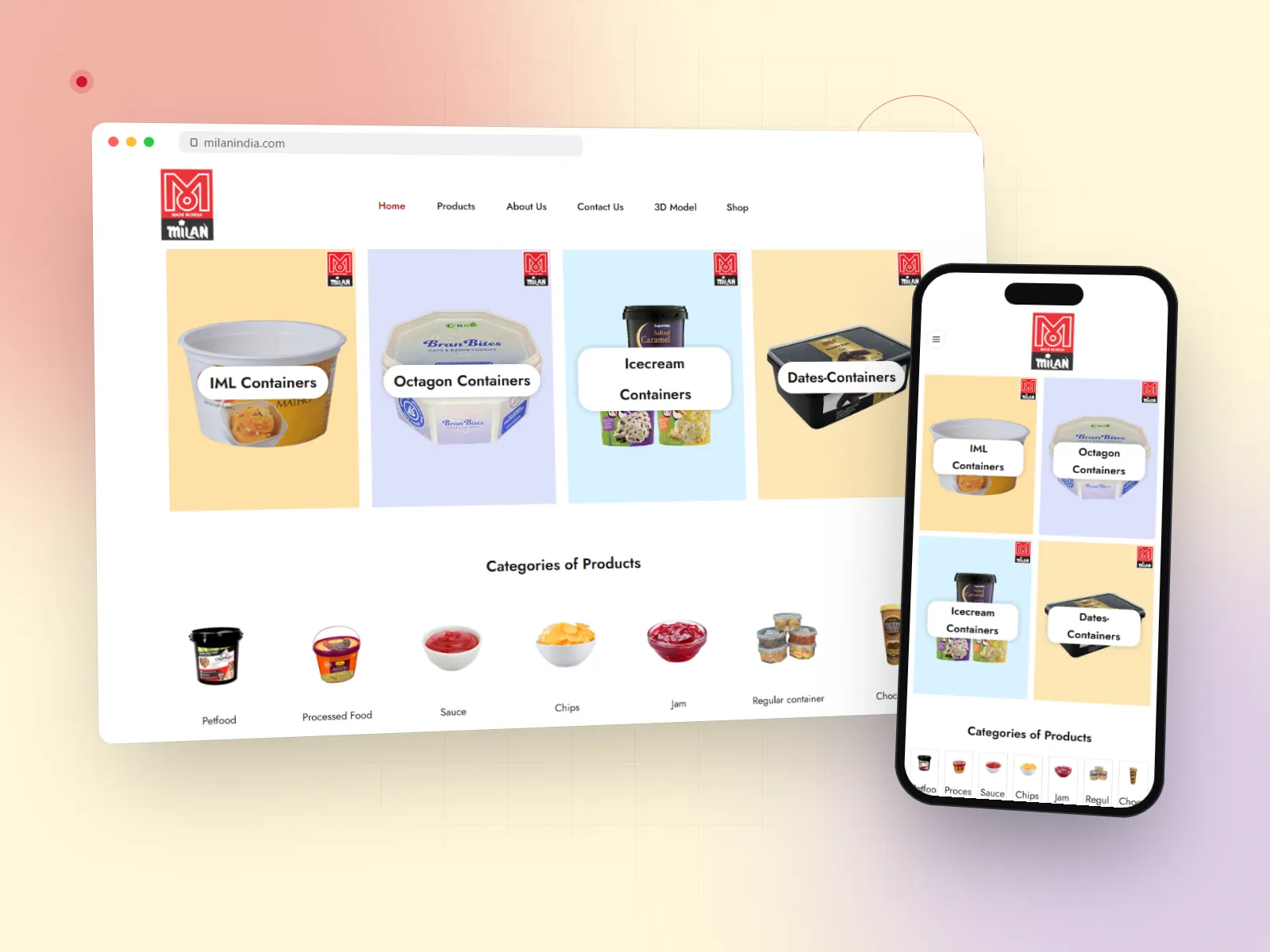 Milan Decor website from the Gigmoz portfolio