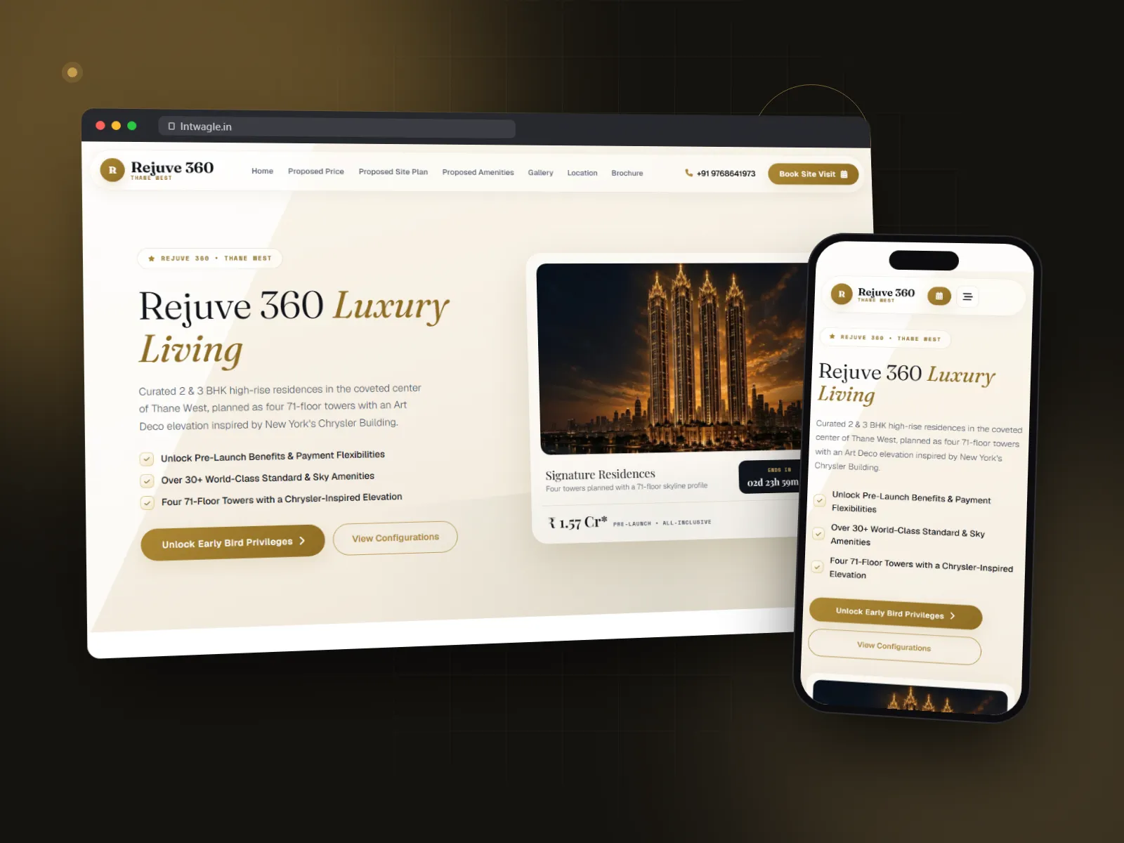 Rejuve 360 website from the Gigmoz portfolio